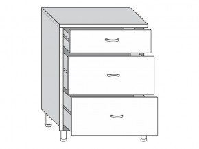 2.60.03 Шкаф-стол на 600мм с 3-мя ящиками в Копейске - kopejsk.mebel74.com | фото