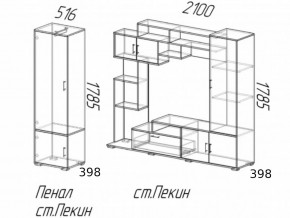 Гостиная Пекин с пеналом Ясень Шимо в Копейске - kopejsk.mebel74.com | фото 2