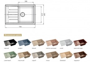 Каменная мойка GranFest Practik GF-P760L в Копейске - kopejsk.mebel74.com | фото 2