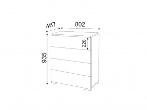 Комод 4 ящика Осло М05 ручка брусок Дуб крафт золотой в Копейске - kopejsk.mebel74.com | фото 2