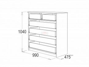 Комод 6 фант венге-млечный дуб в Копейске - kopejsk.mebel74.com | фото 3