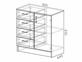 Комод К800-1Д ЛДСП ясень шимо в Копейске - kopejsk.mebel74.com | фото 2