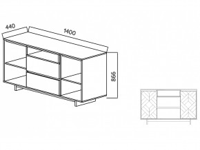 Комодино Moderno-1400 Ф2 в Копейске - kopejsk.mebel74.com | фото 4