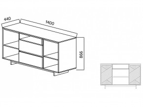 Комодино Moderno-1400 Ф3 в Копейске - kopejsk.mebel74.com | фото 4