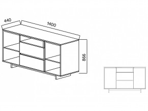 Комодино Moderno-1400 Ф6 в Копейске - kopejsk.mebel74.com | фото 4