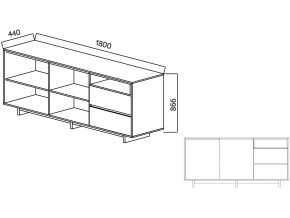 Комодино Moderno-1800 В-1 Ф6 в Копейске - kopejsk.mebel74.com | фото 4