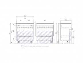 Комплект мебели в ванную Grani 750 дуб сонома напольный в Копейске - kopejsk.mebel74.com | фото 3