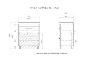 Комплект мебели в ванную Nova 700 2 ящика в Копейске - kopejsk.mebel74.com | фото 5