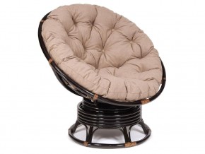 Кресло-качалка Papasan w 23/01 B с подушкой Antique brown, экошерсть Коричневый в Копейске - kopejsk.mebel74.com | фото