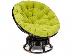 Кресло-качалка Papasan w 23/01 B с подушкой Antique brown, флок Олива в Копейске - kopejsk.mebel74.com | фото