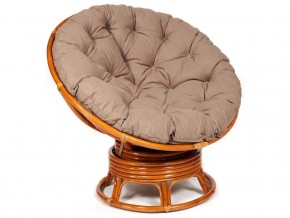 Кресло-качалка Papasan w 23/01 B с подушкой Cognac, экошерсть Коричневый в Копейске - kopejsk.mebel74.com | фото