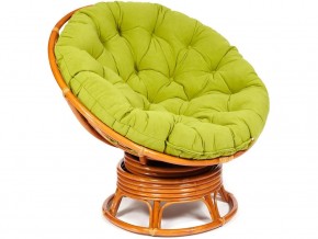 Кресло-качалка Papasan w 23/01 B с подушкой Cognac, флок Олива в Копейске - kopejsk.mebel74.com | фото