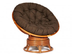 Кресло-качалка Papasan w 23/01 B с подушкой Cognac, ткань Коричневый в Копейске - kopejsk.mebel74.com | фото