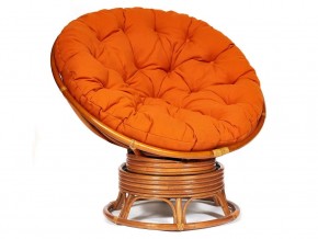 Кресло-качалка Papasan w 23/01 B с подушкой Cognac, ткань Оранжевый в Копейске - kopejsk.mebel74.com | фото