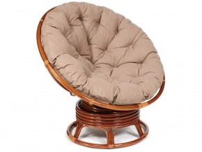 Кресло-качалка Papasan w 23/01 B с подушкой Pecan, экошерсть Коричневый в Копейске - kopejsk.mebel74.com | фото