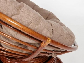 Кресло-качалка Papasan w 23/01 B с подушкой Pecan, экошерсть Коричневый в Копейске - kopejsk.mebel74.com | фото 3