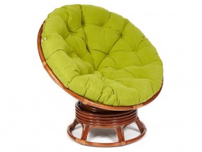 Кресло-качалка Papasan w 23/01 B с подушкой Pecan, флок Олива в Копейске - kopejsk.mebel74.com | фото