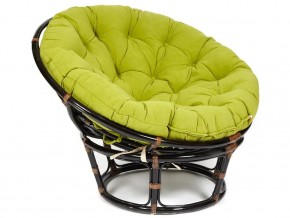 Кресло Papasan 23/01 W с подушкой Antique brown, флок Олива в Копейске - kopejsk.mebel74.com | фото