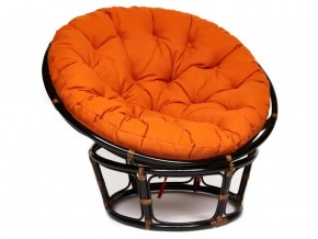 Кресло Papasan 23/01 W с подушкой Antique brown, ткань Оранжевый в Копейске - kopejsk.mebel74.com | фото