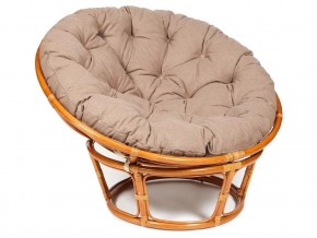 Кресло Papasan 23/01 W с подушкой Cognac, экошерсть Коричневый в Копейске - kopejsk.mebel74.com | фото