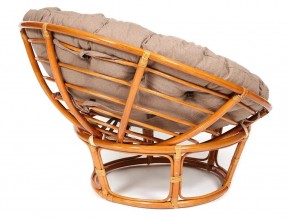 Кресло Papasan 23/01 W с подушкой Cognac, экошерсть Коричневый в Копейске - kopejsk.mebel74.com | фото 2