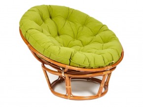 Кресло Papasan 23/01 W с подушкой Cognac, флок Олива в Копейске - kopejsk.mebel74.com | фото