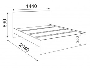 Кровать 1400 Осло модуль М13 с настилом Лайт Дуб млечный в Копейске - kopejsk.mebel74.com | фото 2