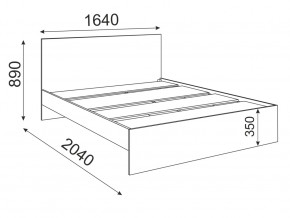 Кровать 1600 Осло модуль М14 с настилом Лайт Белый в Копейске - kopejsk.mebel74.com | фото 2