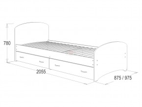 Кровать-6 одинарная с 2-мя ящиками 800*2000 венге в Копейске - kopejsk.mebel74.com | фото 2