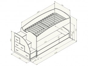 Кровать чердак Дюймовочка 4/2 Голубой в Копейске - kopejsk.mebel74.com | фото 2