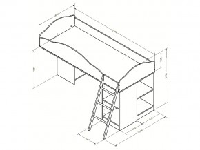 Кровать чердак Дюймовочка 5.1 Салатовый в Копейске - kopejsk.mebel74.com | фото 2