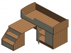 Кровать Дюймовочка 2 Голубая в Копейске - kopejsk.mebel74.com | фото 3