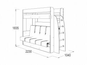 Кровать-диван двухярусная Омега 17 млечный дуб в Копейске - kopejsk.mebel74.com | фото 2