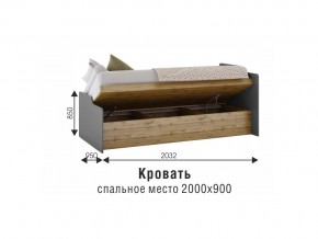 Кровать Харви белый/вотан в Копейске - kopejsk.mebel74.com | фото 3