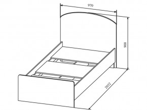 Кровать KI-KI КРД900.1 в Копейске - kopejsk.mebel74.com | фото 2