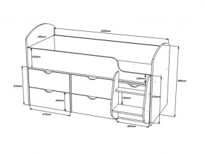 Кровать Малыш-7 Дуб-Бодега в Копейске - kopejsk.mebel74.com | фото 2