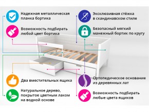 Кровать-тахта мягкая Svogen с ящиками и бортиком бежевый в Копейске - kopejsk.mebel74.com | фото 3