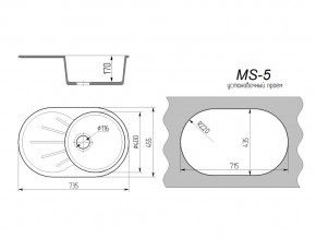 Кухонная мойка MS-5 в Копейске - kopejsk.mebel74.com | фото 2