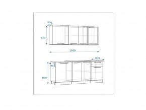 Кухонный гарнитур 11 Грецкий орех 1500 в Копейске - kopejsk.mebel74.com | фото 2