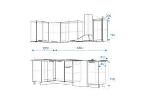 Кухонный гарнитур 13 Грецкий орех 1200*1800 левый в Копейске - kopejsk.mebel74.com | фото 2