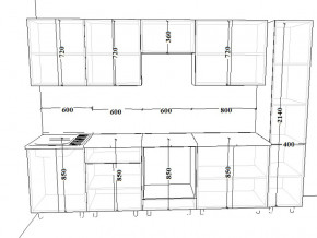 Кухонный гарнитур 13Р РоялВуд 3000 мм в Копейске - kopejsk.mebel74.com | фото 2