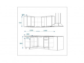 Кухонный гарнитур 14 Грецкий орех 1200*1400 левый в Копейске - kopejsk.mebel74.com | фото 2