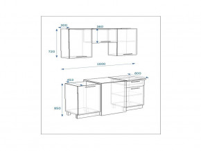 Кухонный гарнитур 6 Грецкий орех 1600 в Копейске - kopejsk.mebel74.com | фото 2