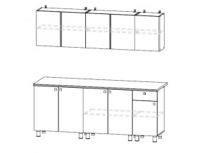 Кухонный гарнитур КГ 1 2000 Белый/Цемент светлый в Копейске - kopejsk.mebel74.com | фото 2