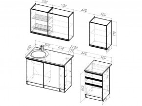 Кухонный гарнитур Ноктюрн стандарт 1600 мм в Копейске - kopejsk.mebel74.com | фото 6