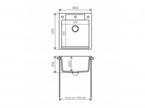 Мойка гранитная Argo-460 Черный 16 в Копейске - kopejsk.mebel74.com | фото 2