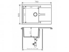 Мойка гранитная Gals-760 Бежевый 27 в Копейске - kopejsk.mebel74.com | фото 2