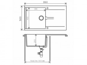 Мойка гранитная Gals-860 Белый 26 в Копейске - kopejsk.mebel74.com | фото 2