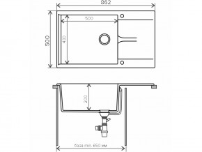 Мойка гранитная Gals-862 Бежевый 27 в Копейске - kopejsk.mebel74.com | фото 2