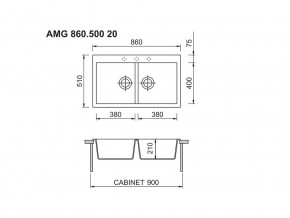 Мойка Longran Amanda AMG 860.500 20 в Копейске - kopejsk.mebel74.com | фото 2